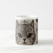 Mug illustré Mandala de chat zen complexe (Centre)
