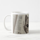 Mug illustré Mandala de chat zen complexe (Gauche)