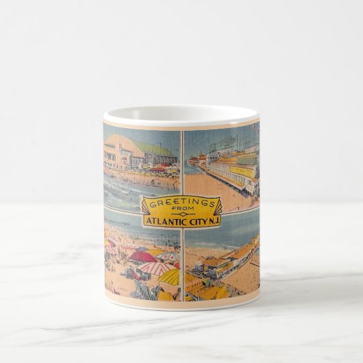 Mug Illustré Vintage Atlantic City (Centre)