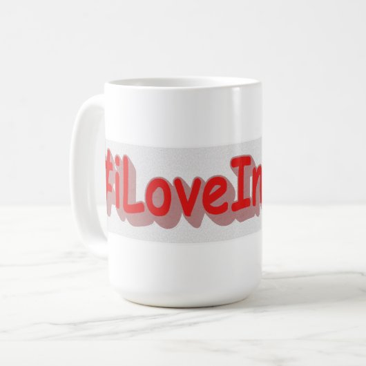 Mug "#iLoveIndiana " Conception sympa. Acheter mainten (Devant gauche)