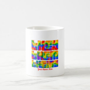 Mug Ils Eux Leurs Pronouns Rainbow Tie Dye