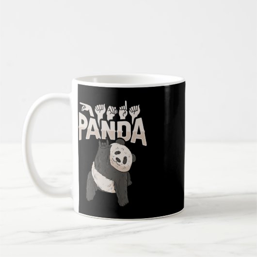 Mug ILY Panda ASL Geste MAIN Sourde Perte d'audition C (Gauche)