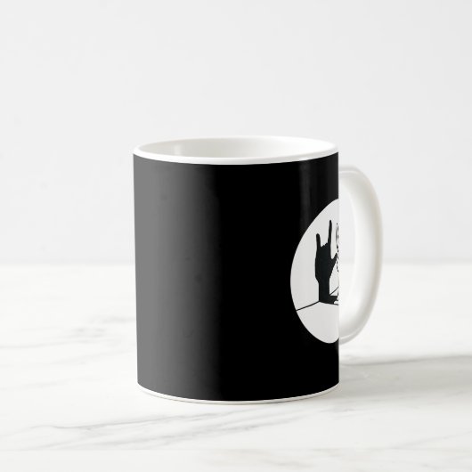 Mug ILY Rabbit ASL Geste MAIN Sourde Perte d'audition  (Devant droit)