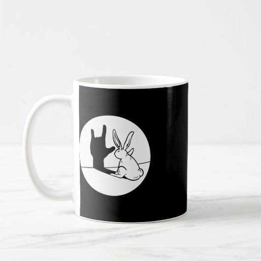 Mug ILY Rabbit ASL Geste MAIN Sourde Perte d'audition  (Gauche)