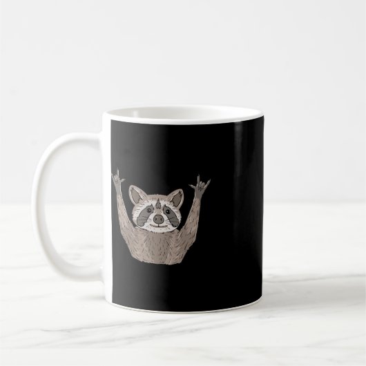 Mug ILY Raccoon ASL Gesture mains sourdes Perte auditi (Gauche)