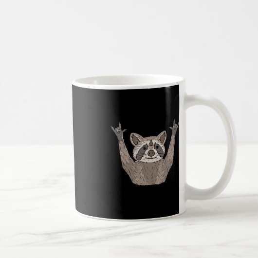 Mug ILY Raccoon ASL Gesture mains sourdes Perte auditi (Droite)