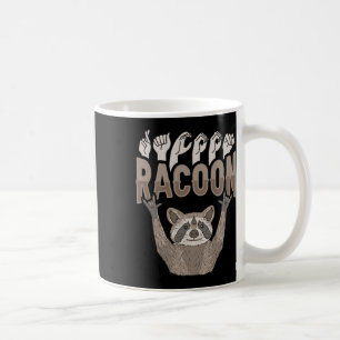 Mug ILY Racoon ASL Geste MAIN Sourde Perte auditive Aw