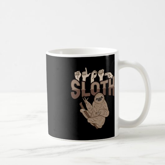 Mug ILY Sloth ASL Gesture mains sourdes Perte d'auditi (Droite)