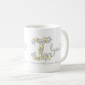 Mug Ilyssa lettre Je m'appelle signifiant monogramme m (Devant droit)