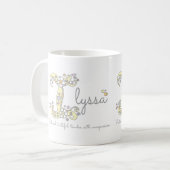 Mug Ilyssa lettre Je m'appelle signifiant monogramme m (Devant gauche)