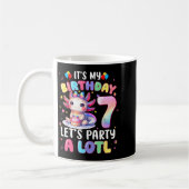 Mug I'm 7th Birthday Girl Cute Axolotl 7 Year Old Bday (Gauche)