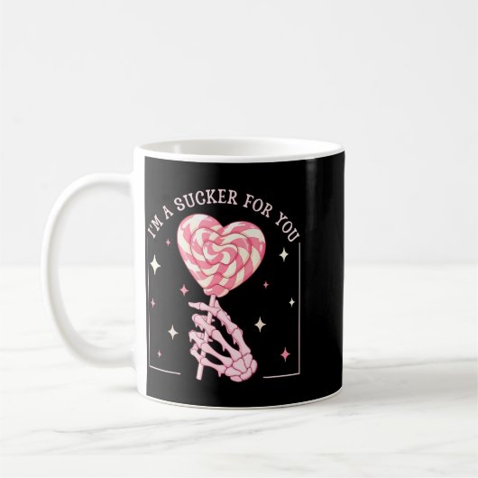 Mug I'm A Sucker For You Skeleton Heart Candy Valentin (Gauche)