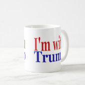 Mug Im avec Trump rouge bleu demi-texte (Devant droit)