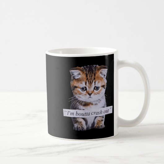 Mug I'm Boutta Crash Out Funny Sarcasm Quotes Meme Cat (Droite)