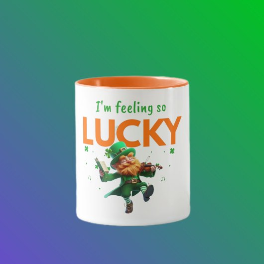 Mug I'm Feeling So Lucky Dancing Leprechaun Shamrock