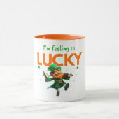 Mug I'm Feeling So Lucky Dancing Leprechaun Shamrock (Centre)