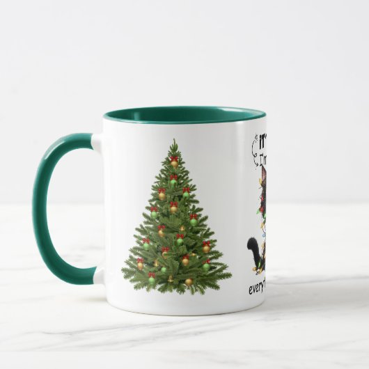 Mug I'm Fine Everything Is Fine Cat Christmas Lights (Gauche)