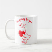 Mug I'm Goosey For You Valentine Goose Hearts Minimal  (Gauche)