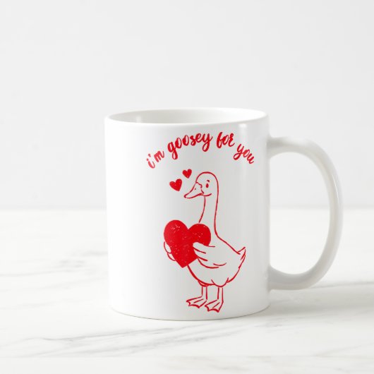 Mug I'm Goosey For You Valentine Goose Hearts Minimal  (Droite)