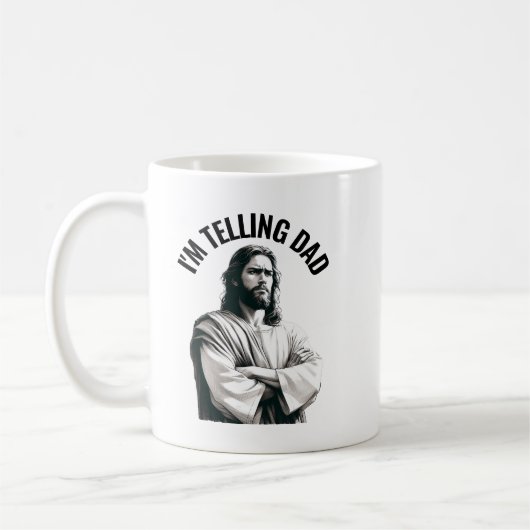 Mug I'm Telling Dad - Funny Jesus Meme (Gauche)