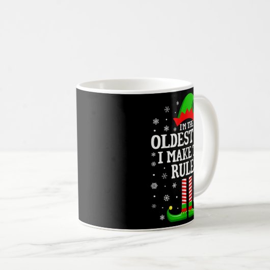 Mug I'm The Oldest Elf Funny Christmas Family Matching (Devant droit)