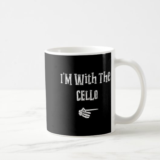 Mug I'm With Cello Halloween Costume Funny Couples Mat (Droite)