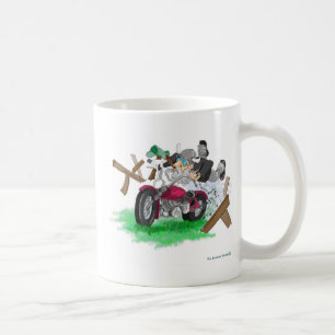 Mug Image amusante de l'homme sur la moto s'écrasant