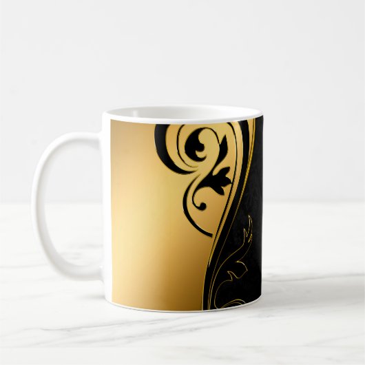 Mug image Arrière - plan cadre or floral (Gauche)