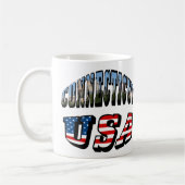 Mug Image Connecticut et texte d'indicateur USA (Gauche)