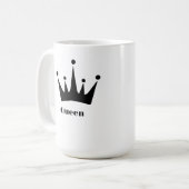 Mug Image Couronne couleur noire de texte Queen person (Devant gauche)