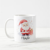 Mug Image d'aquarelle de Père Noël mignonne Nom de Noë (Gauche)