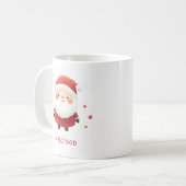 Mug Image d'aquarelle Père Noël mignonne nom personnal (Devant gauche)