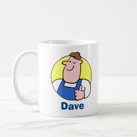 Mug Image de bricoleur avec nom. Homme à tout faire (Gauche)