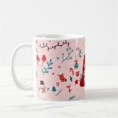 Mug Image de la mule de Noël mignonne rose motif (Gauche)