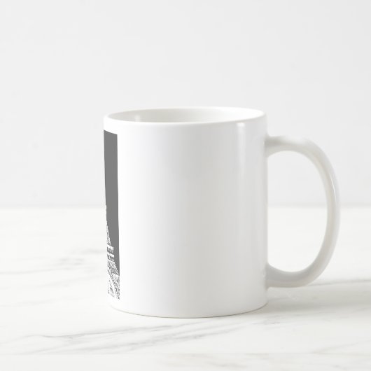 Mug Image de la Tour Eiffel en noir et blanc (Droite)