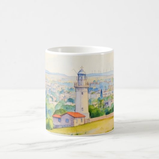 Mug Image de style de peinture du phare de Paphos, Chy (Centre)