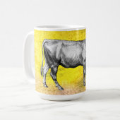 Mug Image de vache de ferme ancienne taureau (Devant gauche)