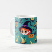 Mug Image d'Halloween avec le visage d'une sorcière he (Devant gauche)