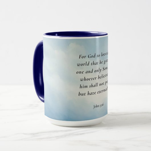 Mug Image du verset biblique Jean 3:16 (Devant gauche)