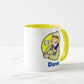 Mug Image électricien avec le café de nom (Devant droit)