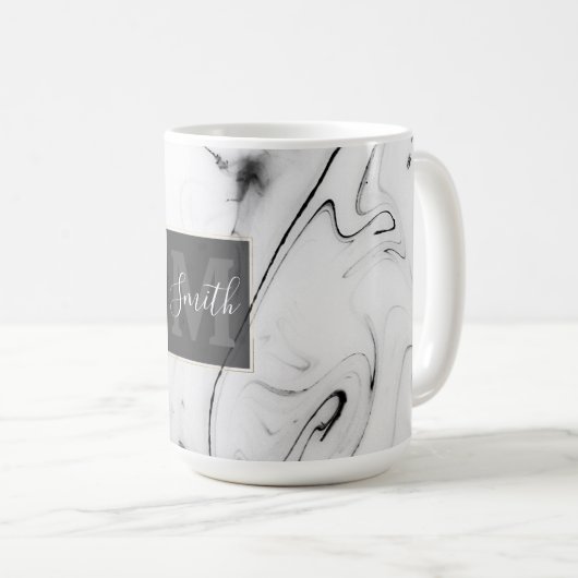 Mug Image élégante en marbre blanc (Devant droit)