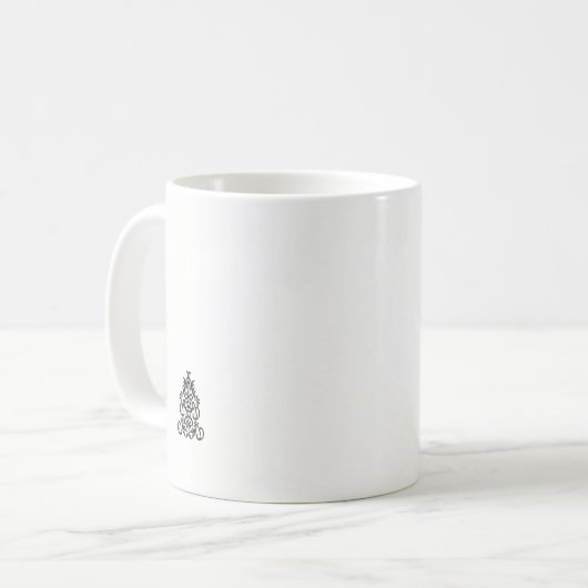 Mug image en noir et blanc d'un design orné (Devant gauche)
