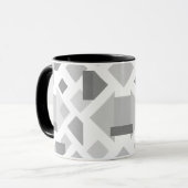 Mug Image géométrique moderne avec formes noires. (Devant gauche)
