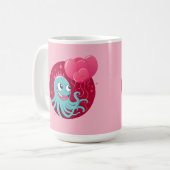 Mug Image mignonne d'un poulpe tenant des ballons (Devant gauche)