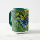 Mug Image miroir de l'oeuvre acrylique peinte (Devant gauche)