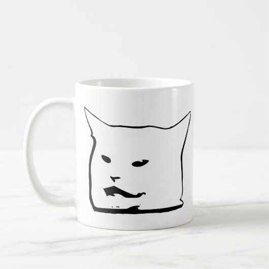 Mug Image vectorielle de mème de chat en colère confus (Gauche)