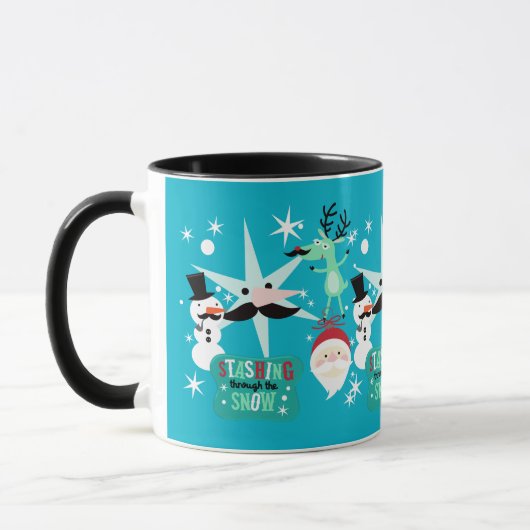 Mug Images de Noël amusantes Moustache (Gauche)