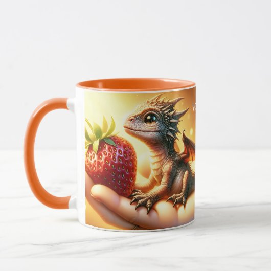 Mug Imaginaire Bébé mignon Dragon fraise (Gauche)