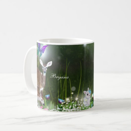 Mug Imaginaire bois forêt animaux enchantés (Devant gauche)