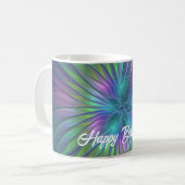Mug Imaginaire brillant coloré Fleur Abstrait Fractal (Devant gauche)